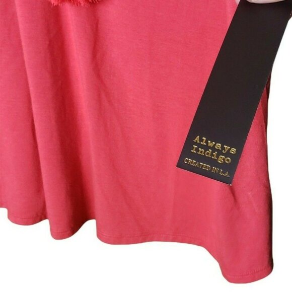 Always Indigo Shirt Womens Size M Sleeveless Tank Blouse Pink Boho Flowy Tie NWT - Picture 5 of 6